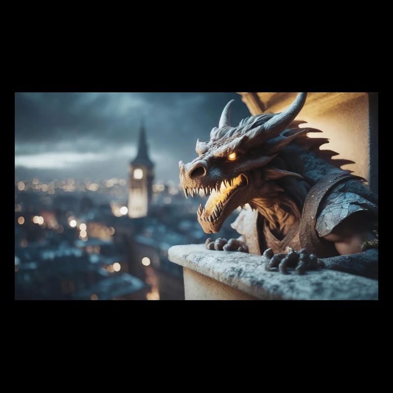 Gargoyle with an evil smile monster dark horror