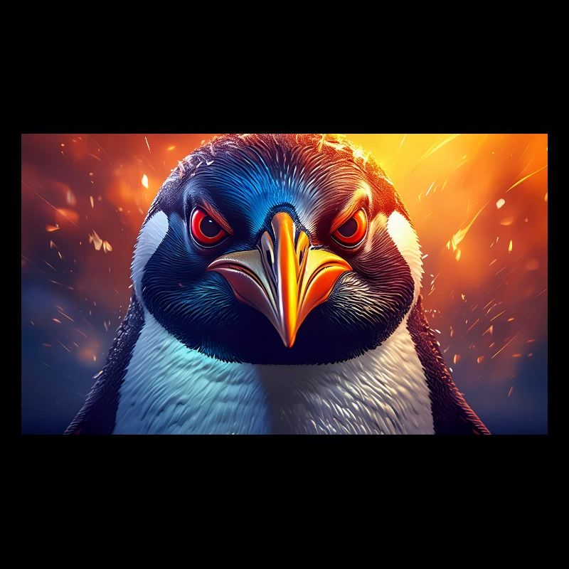 Cute grumpy grouchy animals - penguin