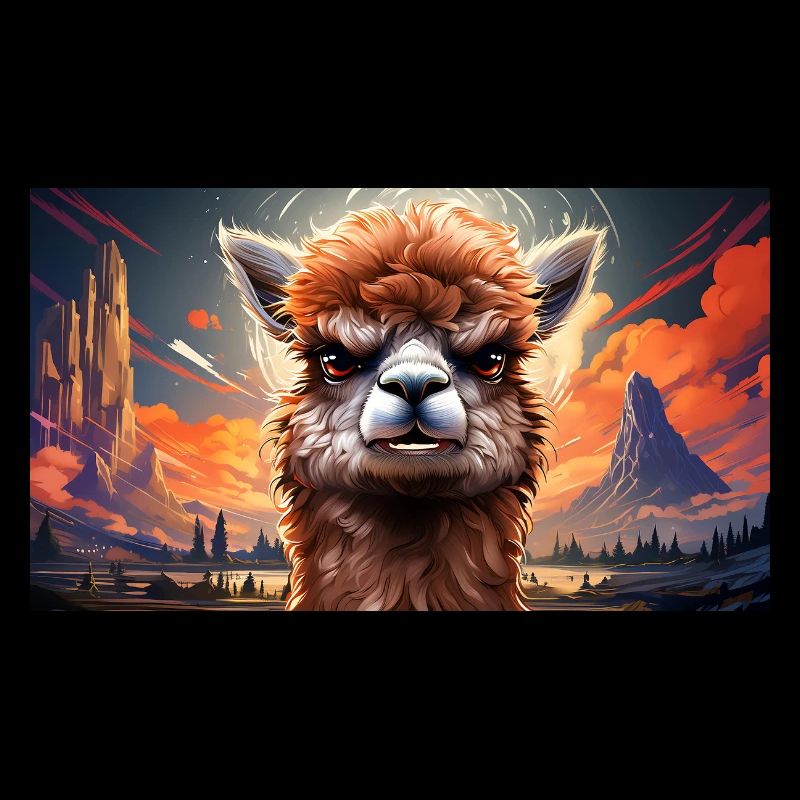 Cute grumpy grouchy animals - alpaca