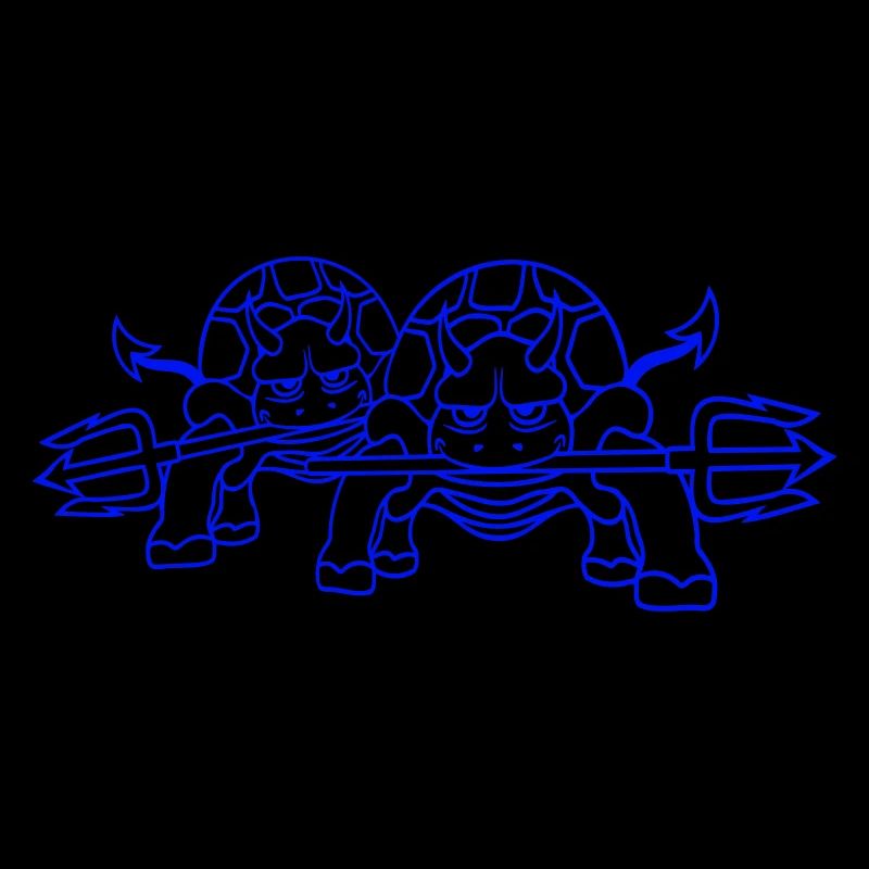 2 Turtle Devil Hell Team Evil Demon Friends