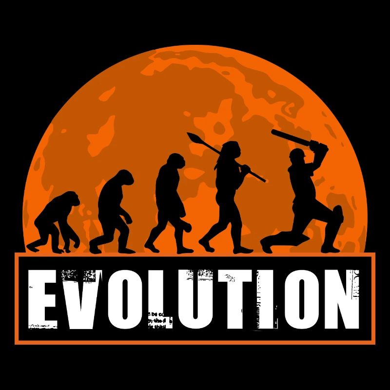 Lustig Cricket Mädchen Spieler Evolution Design Weiblich
