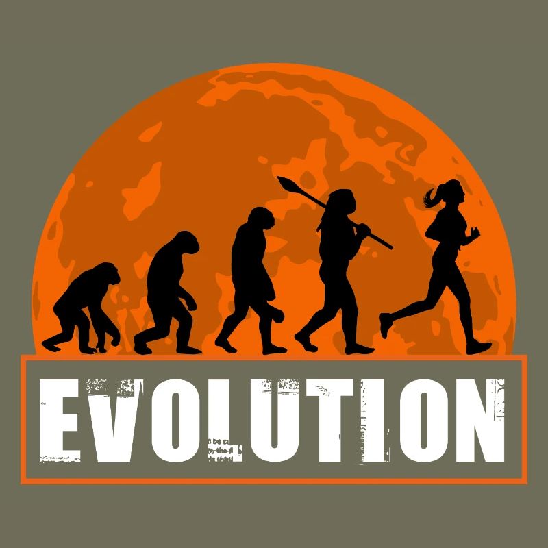 Running Evolution Running Girl Marathon Runner