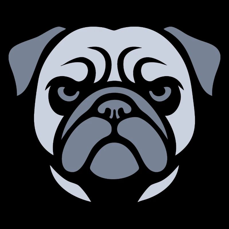 Pug , Dog head
