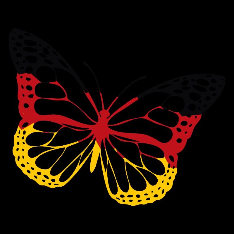 Butterfly Germany Black Red Gold Banner