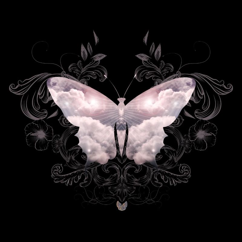 Un papillon céleste de nuages délicats
