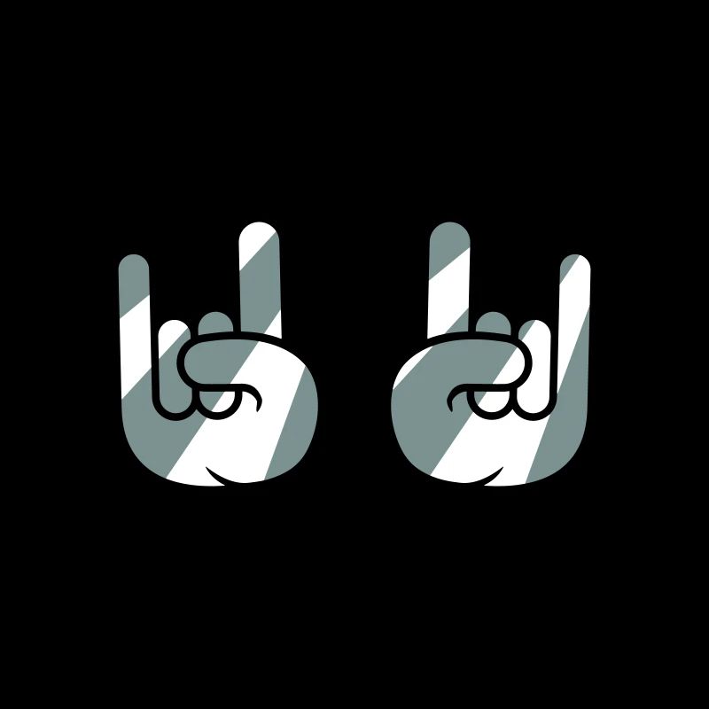 Sunglasses Metal Rock Graffiti Horns Hand Gesture
