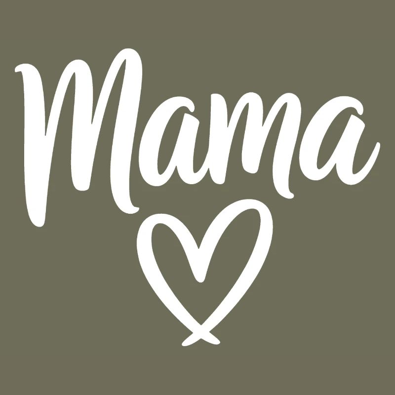 Mama Heart Script Logo