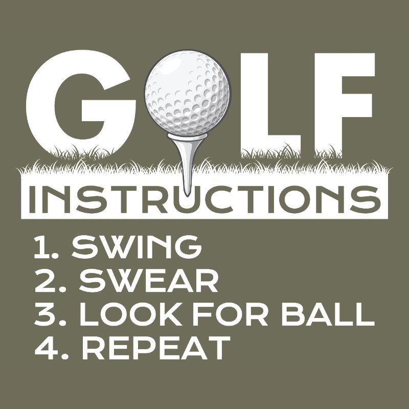 Golf Instructions Swing Swear Repeat Humor