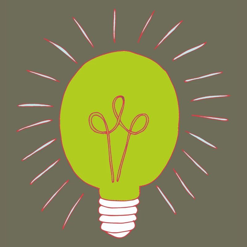 Neon green light bulb
