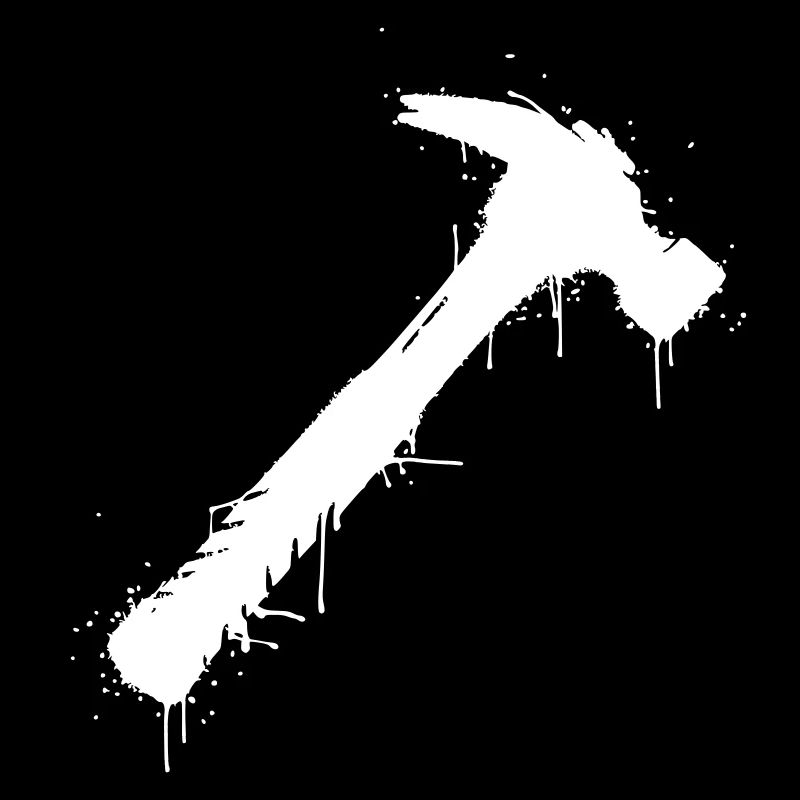 Hammer Werkzeug Graffiti Splatter Vektor