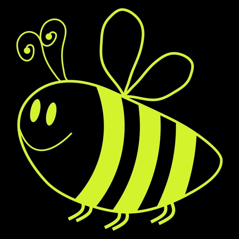 Abeille Lumineuse – Dessin animé vert néon