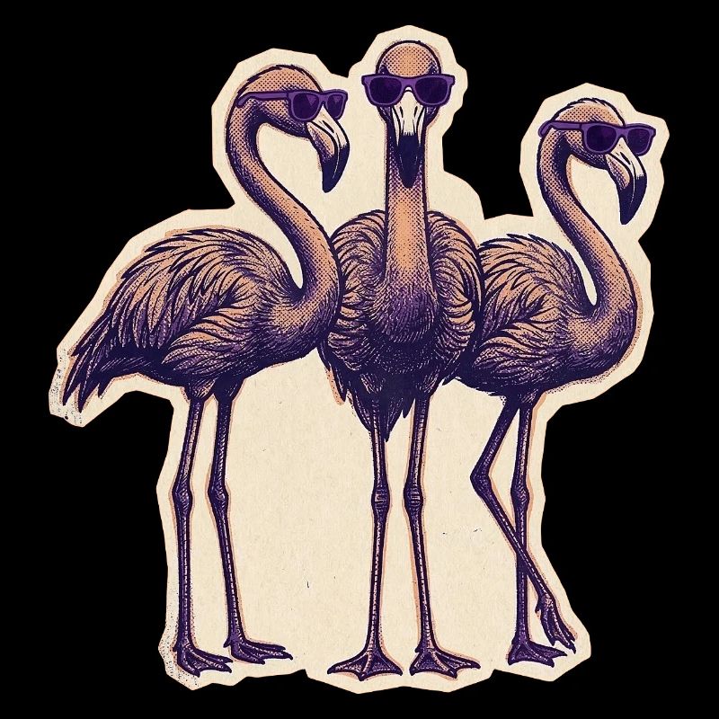 Flamingos Mit Sonnenbrille