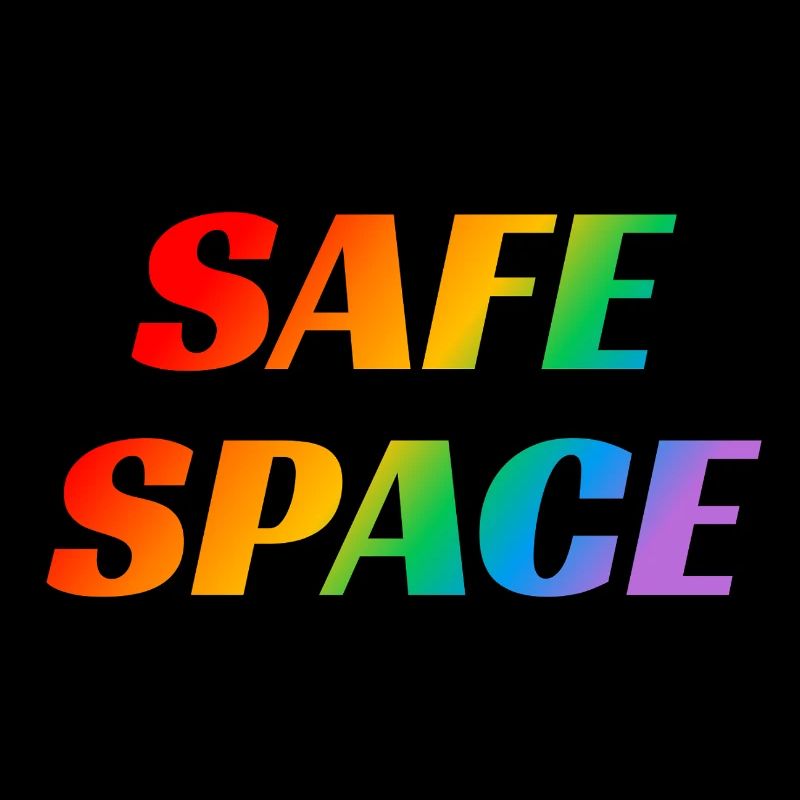 Safe space rainbow text LGBT Pride Month