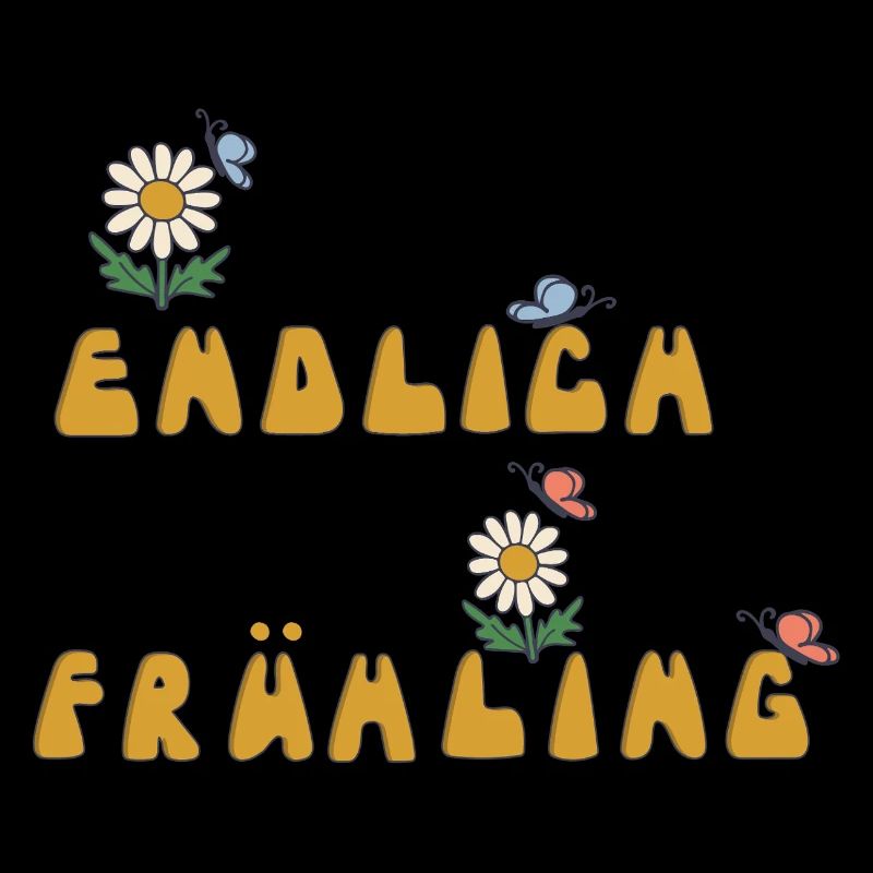 Endlich Frühling mit Blumen und Schmetterlinge