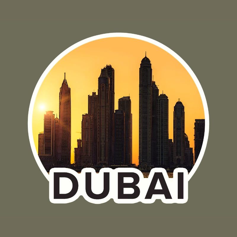 Coucher de soleil de la Skyline de Dubaï