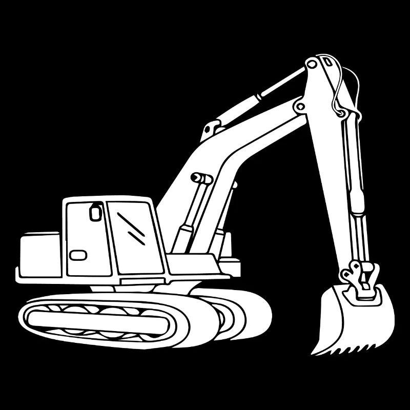 Bagger Silhouette Baugeräteführer Tiefbau