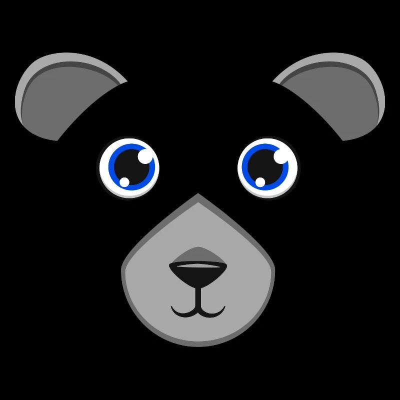 Cute Cartoon Polar Bear Face Blue Eyes Arctic Anim