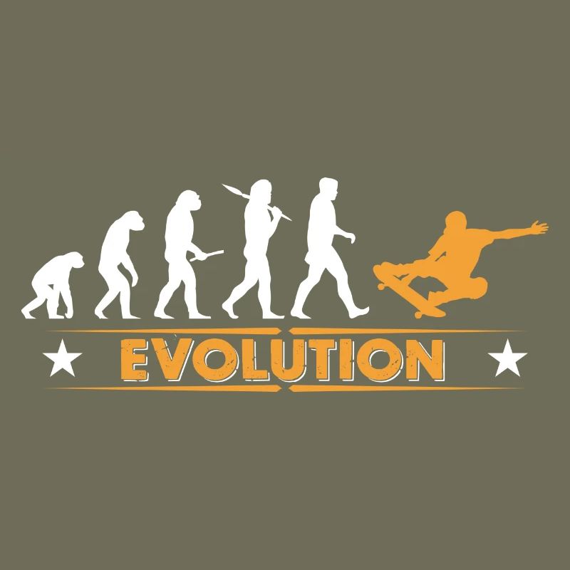 Skateboard Evolution - orange/weiss