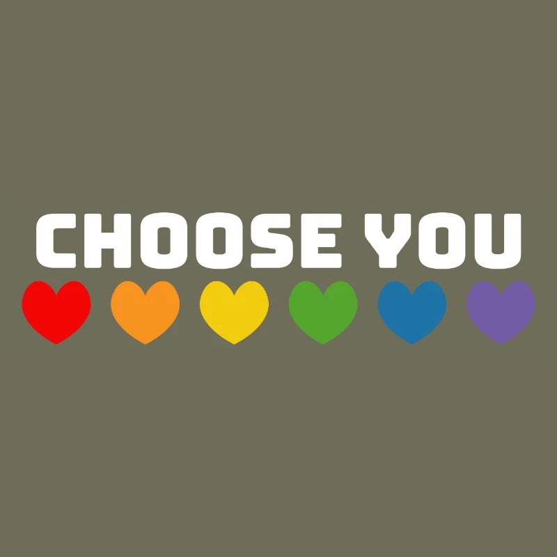 Les cœurs arc-en-ciel vous choisissent blanc