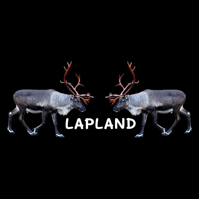 Lapland reindeer pair with text motifs