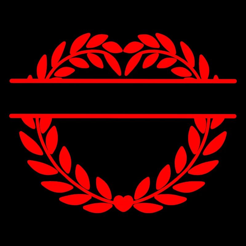 Name banner three years, heart laurel wreath