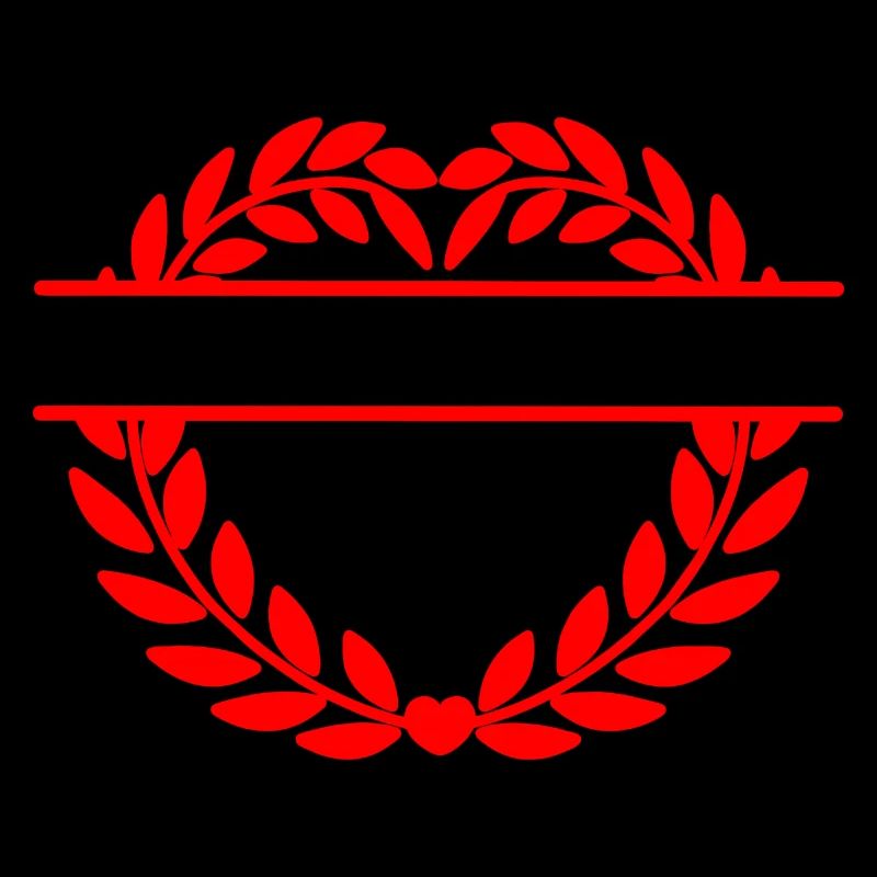 Name banner five years, heart laurel wreath