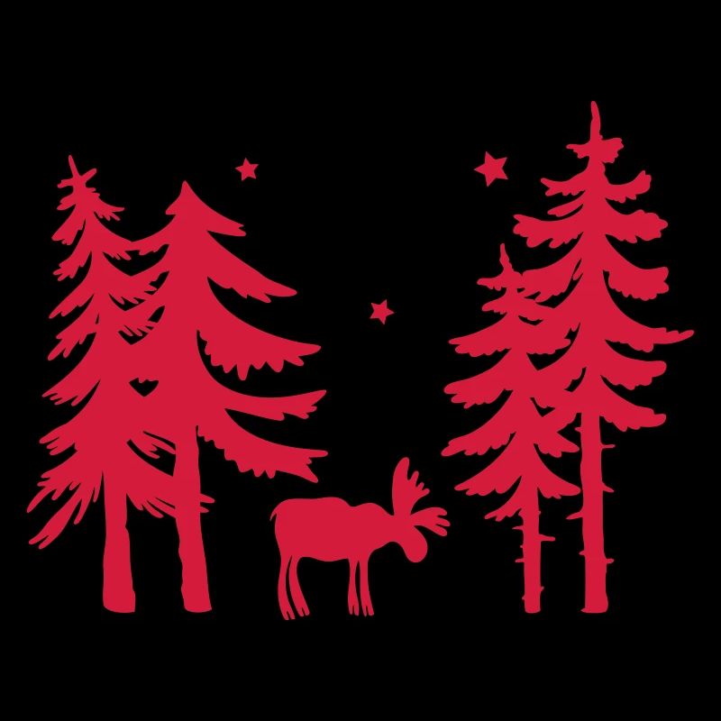 Sapin de forêt d'orignal étoiles de Noël