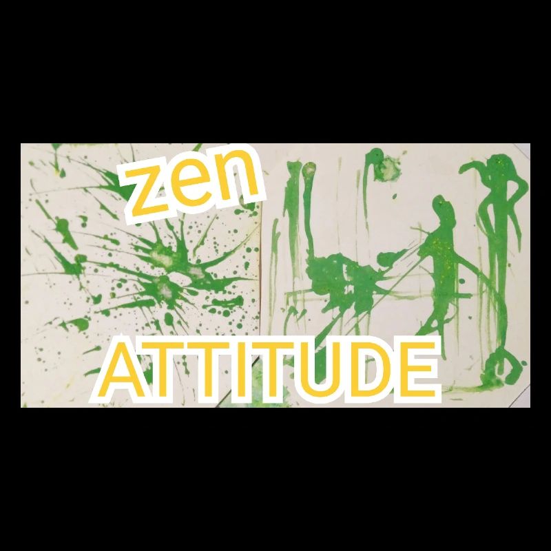 Peinture abstraite zen attitude, vert, bouddhisme