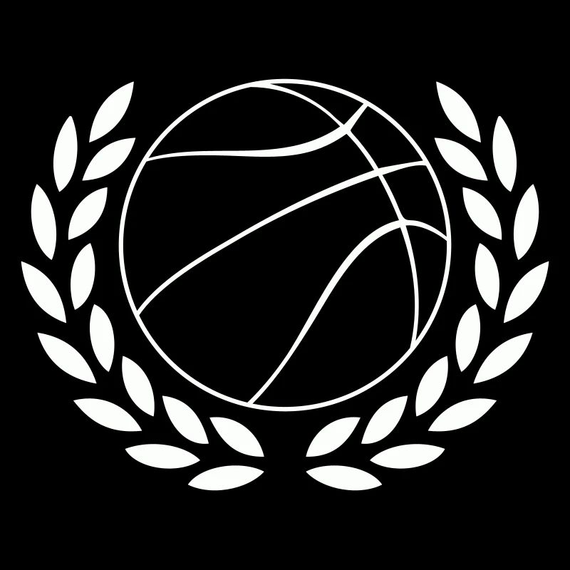 Basketball im Lorbeerkranz Emblem
