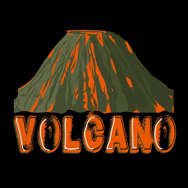 volcano mit Schrift