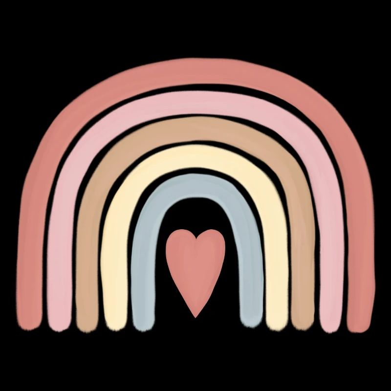 Pastel Heart Rainbow Art