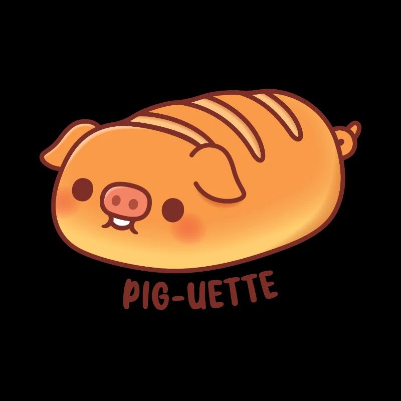 Cute Pig Baguette Bread Pig-uette Funny