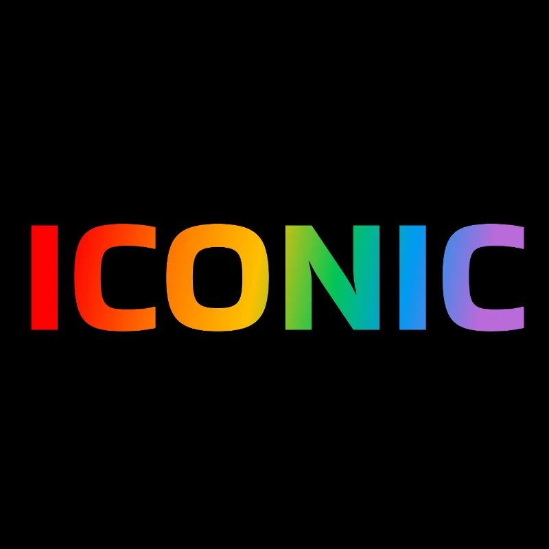 Regenbogen Text Ikonisch - Schwule Ikone - LGBT Pride Monat