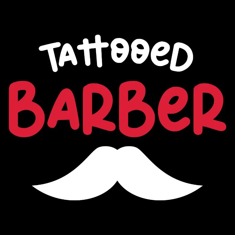 Motif de moustache de barbier tatouée