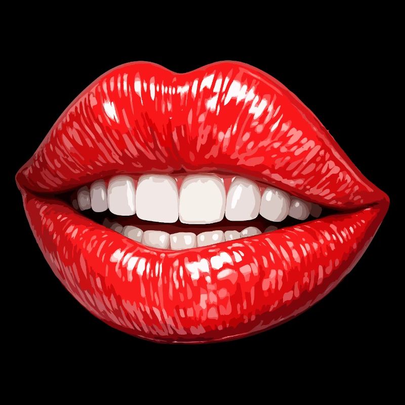 Leuchtend rote Lippen Lächeln