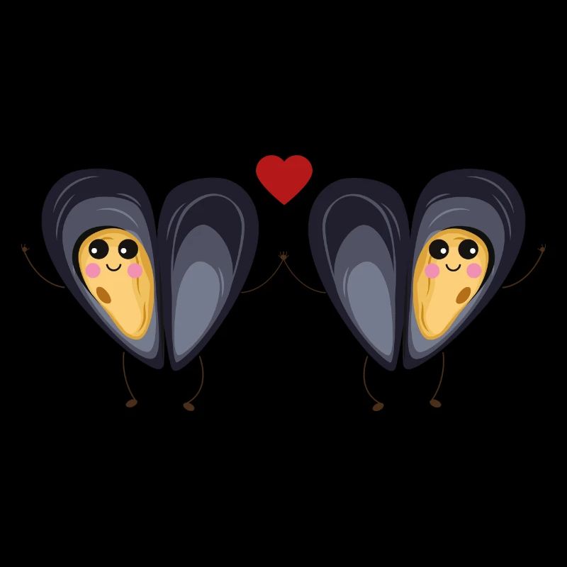 Die beiden kleinen Liebe Muscheln