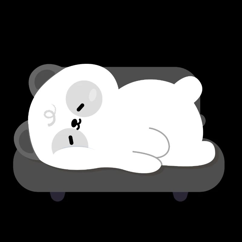 Tired Panda Nap on Sofa