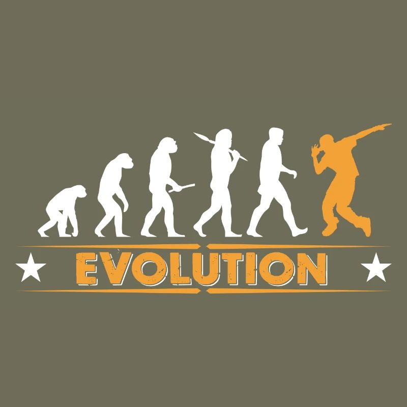 Hip hop break dance evolution - orange/blanc
