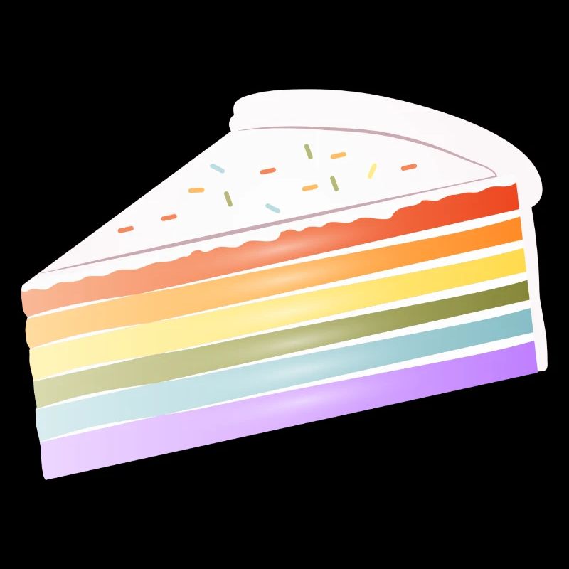 Morceau de gâteau arc-en-ciel aux couleurs pastel délicates
