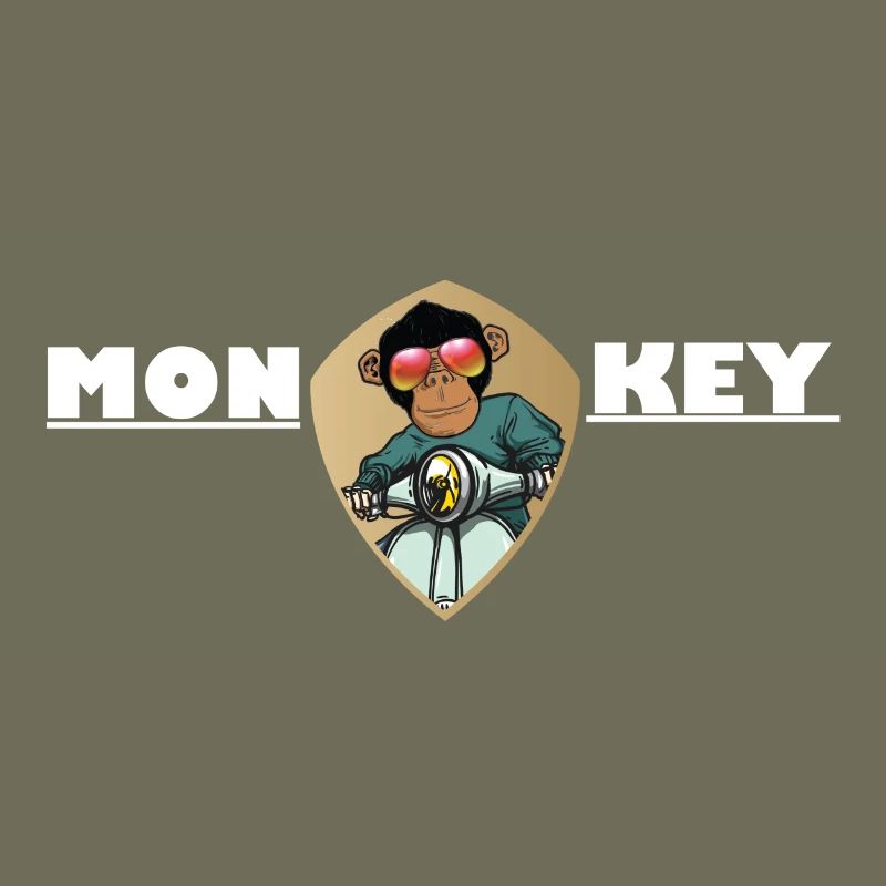 Monkey Affe mit Sonnenbrille auf Motorroller