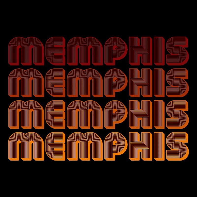 Répétition du texte en dégradé de Memphis