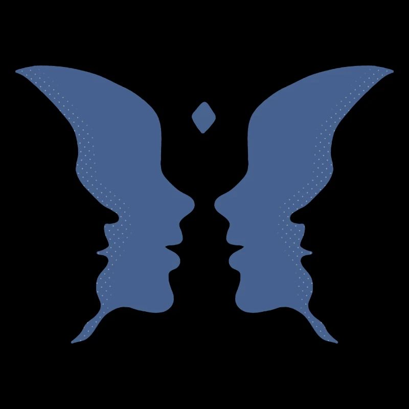 Kissing faces or a butterfly
