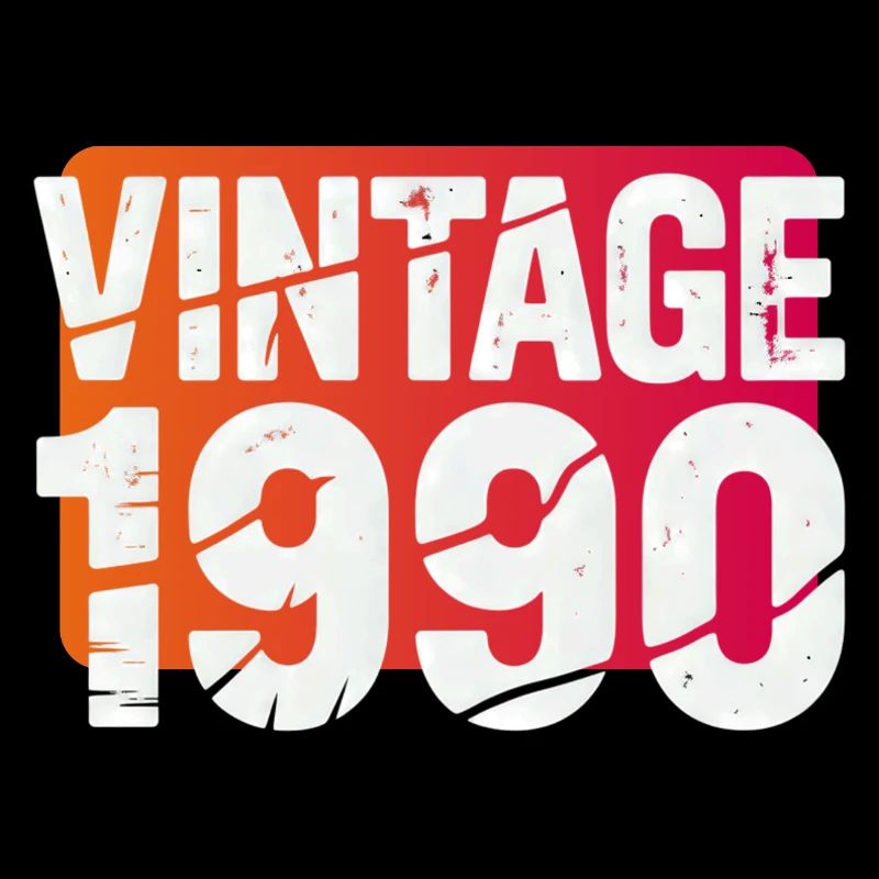 Vintage 1990 Distressed Text Logo