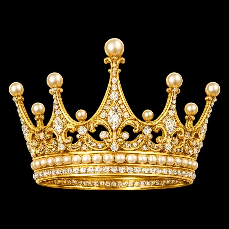 Couronne royale dorée avec des perles
