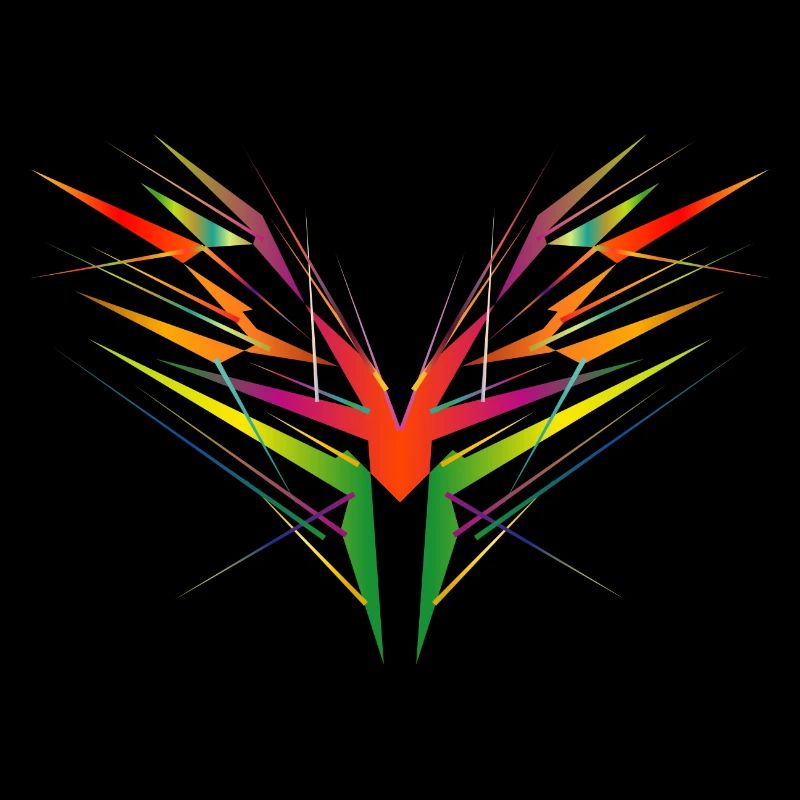 colorful abstract wing shape