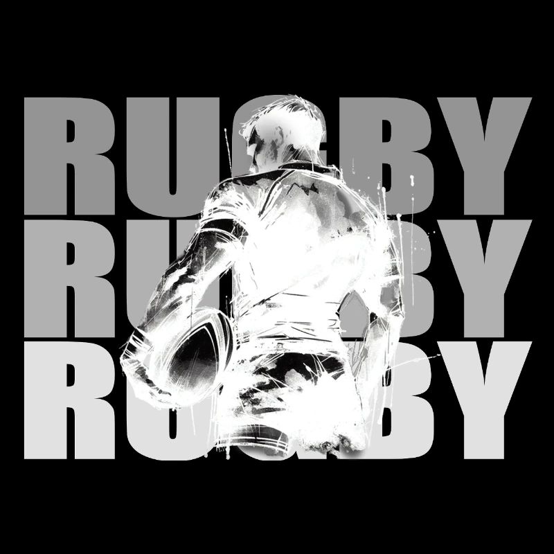 Rugby-Spieler in kontrastierender Silhouette