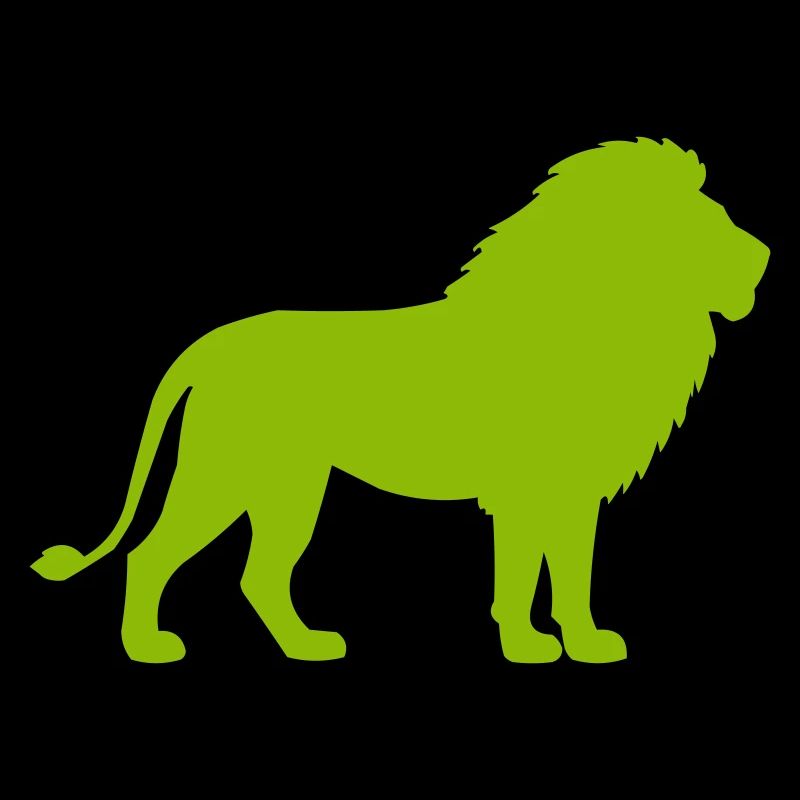 Silhouette de Lion Vert Néon