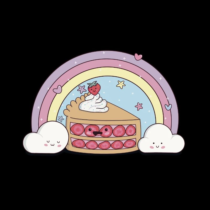 Kawaii Erdbeerkuchen – Sweet Design 🍰🌈
