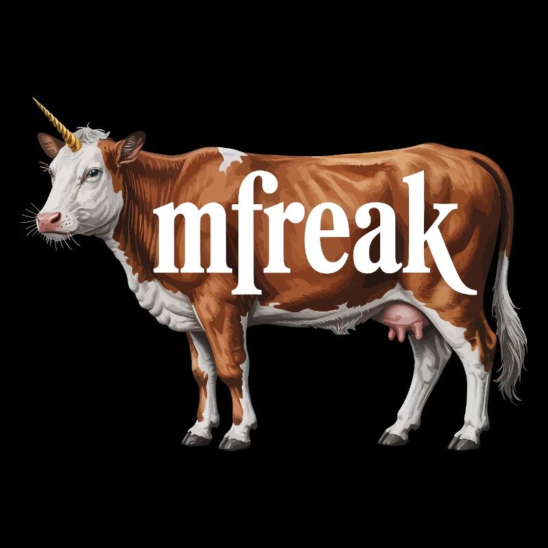 Freaky Cow Typografie Tee