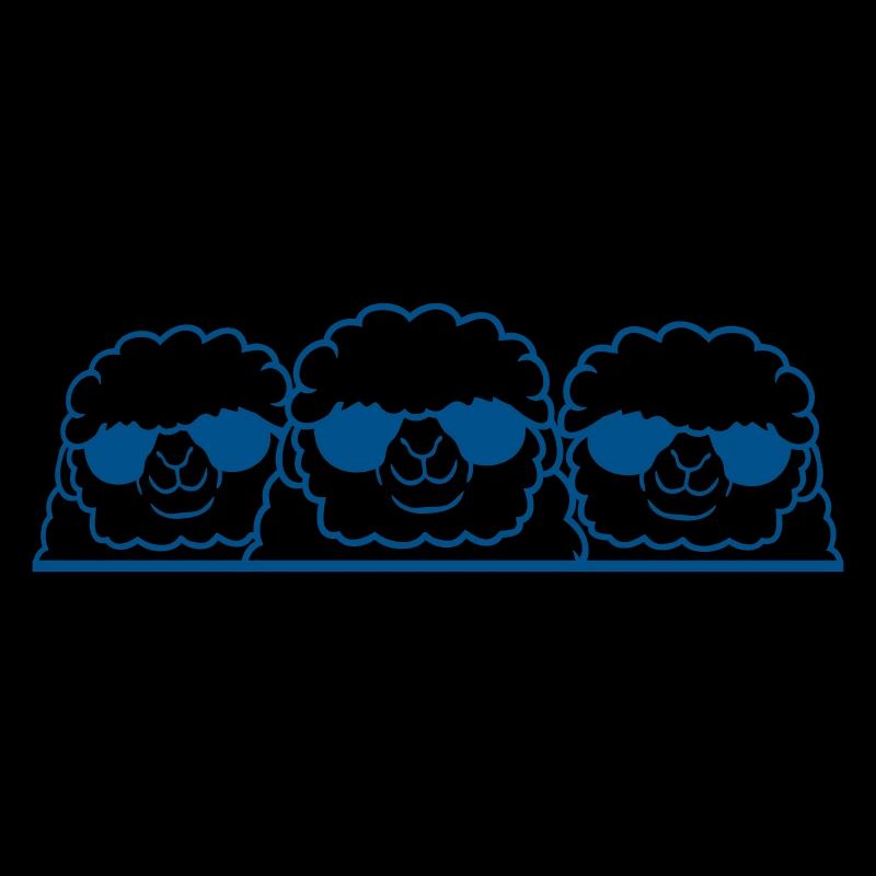 3 DJ Schafe Hinter Zaun Mauer Sonnenbrille Freunde